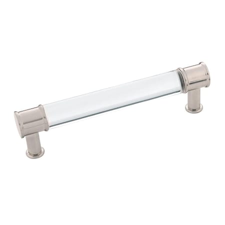 Belwith Products 128 mm Midway Cabinet Pull Center to Center, Crysacrylic with Satin Nickel BWP3635 CASN